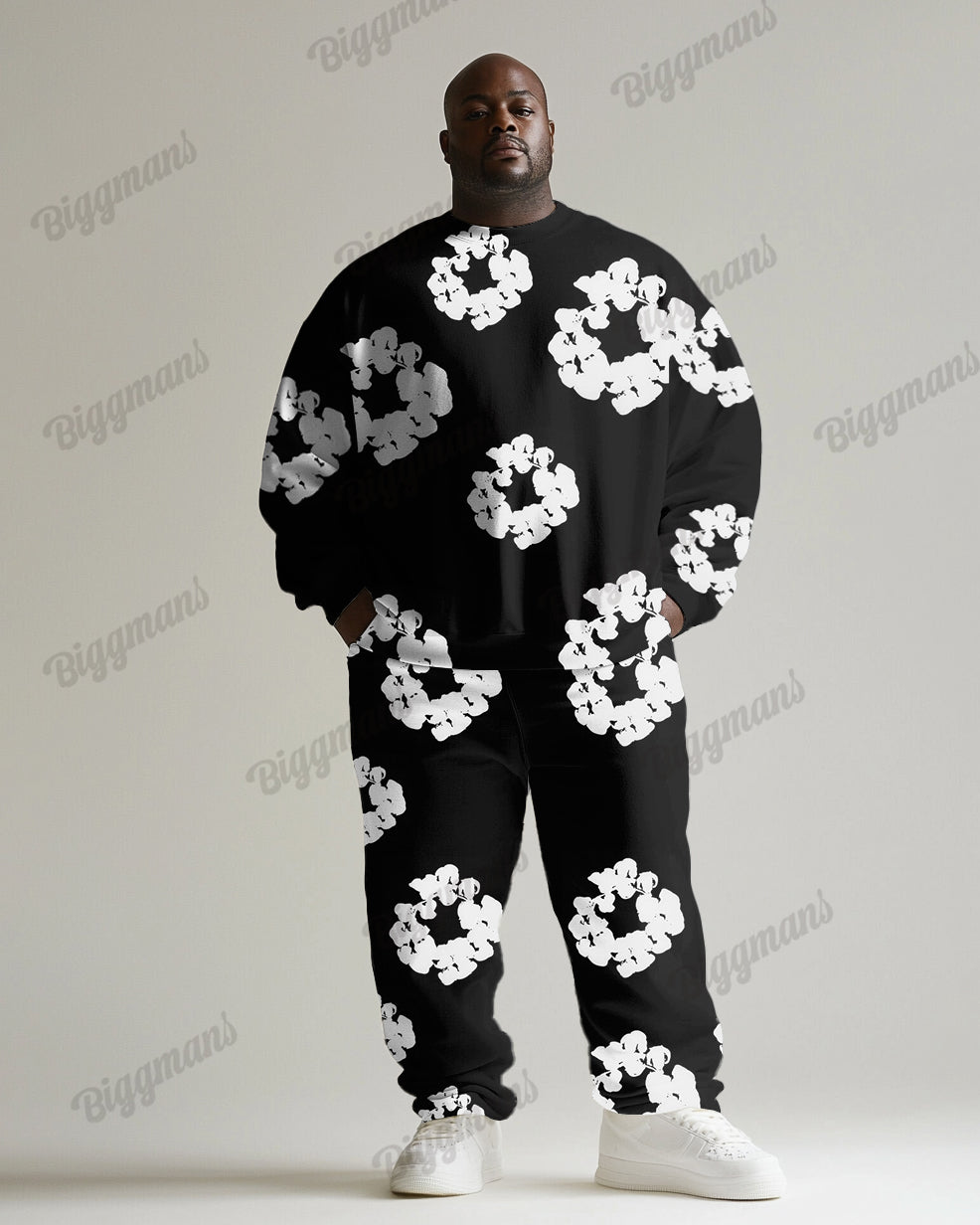 Big & Tall Graphic Hoodie Sweatpants Set for big men view 1