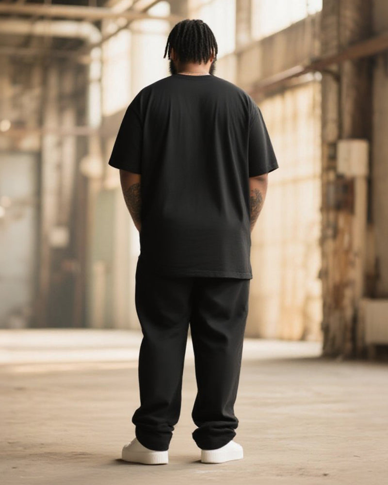Big & Tall Graffiti T-Shirt Pants Set for big men view 4