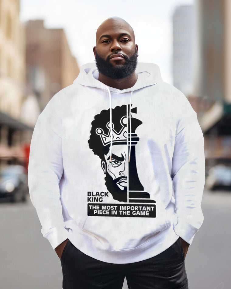 Big & Tall Black Graphic Hoodie for big men
