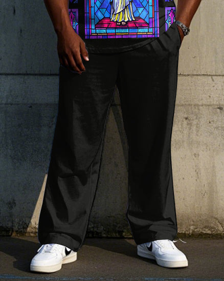 Big & Tall Graffiti T-Shirt Pants Set for big men view 3