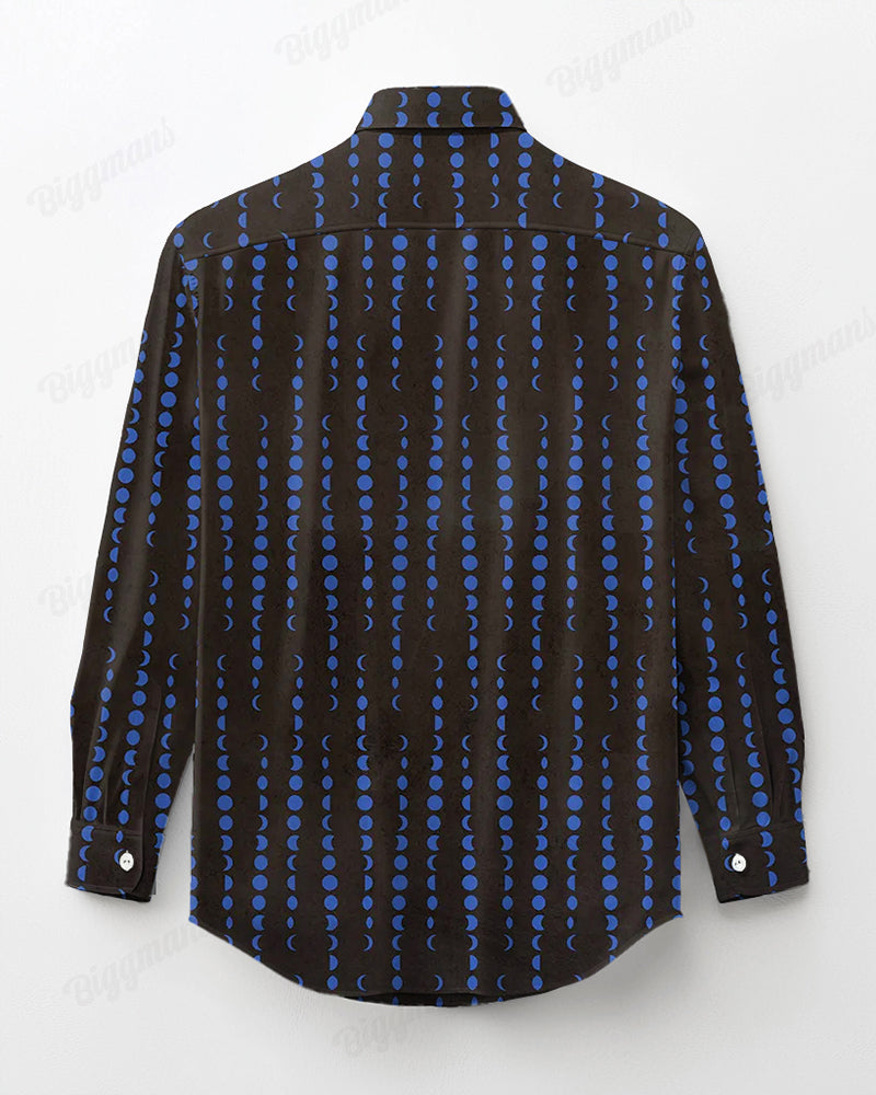 Big & Tall Geometric Long Sleeve Shirt for big men view 3