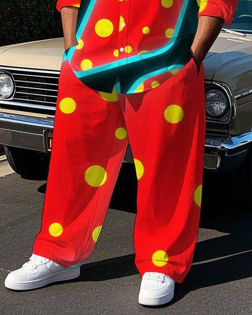 Big & Tall Striped T-Shirt Pants Set for big men view 3