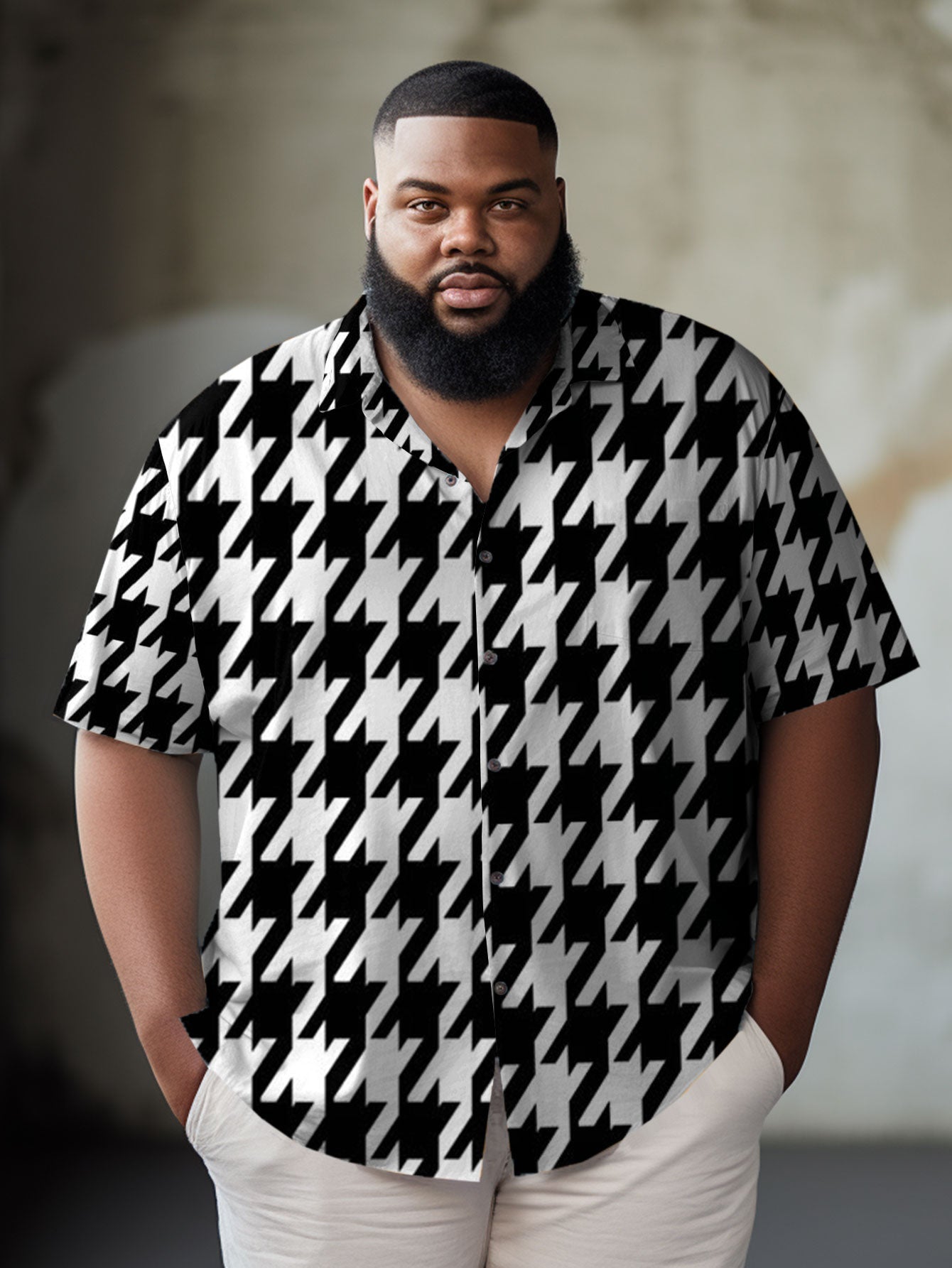 Big & Tall Geometric Plaid Jeans for big men