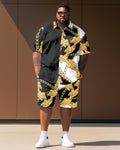 Big & Tall Vintage T-Shirt Shorts Set for big men view 1