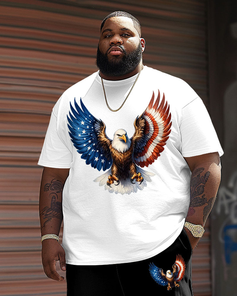 Big & Tall Graphic T-Shirt Shorts Set for big men view 3