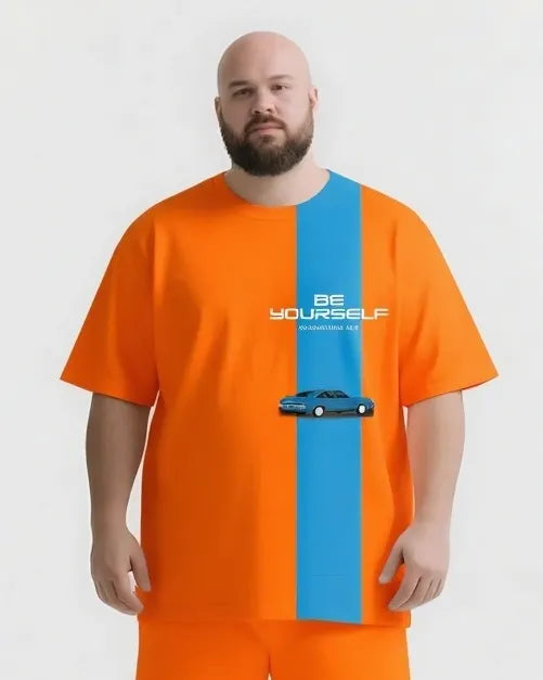Big & Tall Graphic Streetwear Two-piece Set for big men view 9