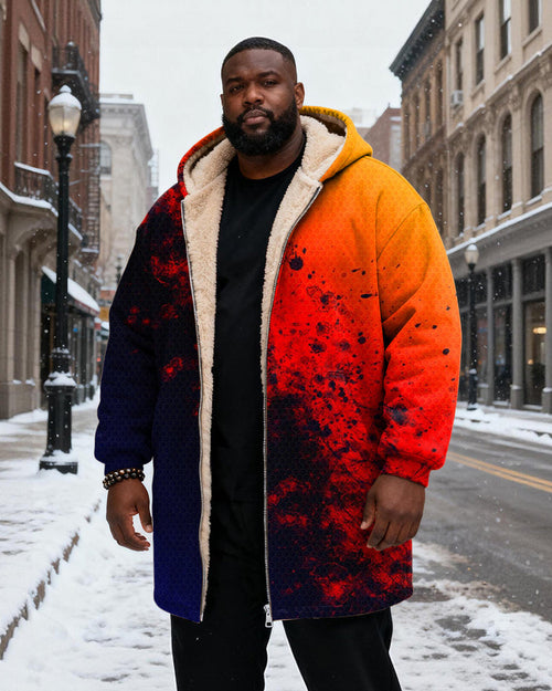 Big & Tall Orange Gradient Graphic Hoodie for big men view 2