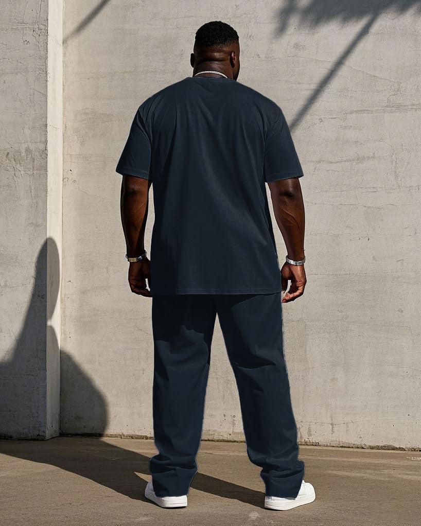 Big & Tall Graphic T-Shirt Pants Set for big men view 4