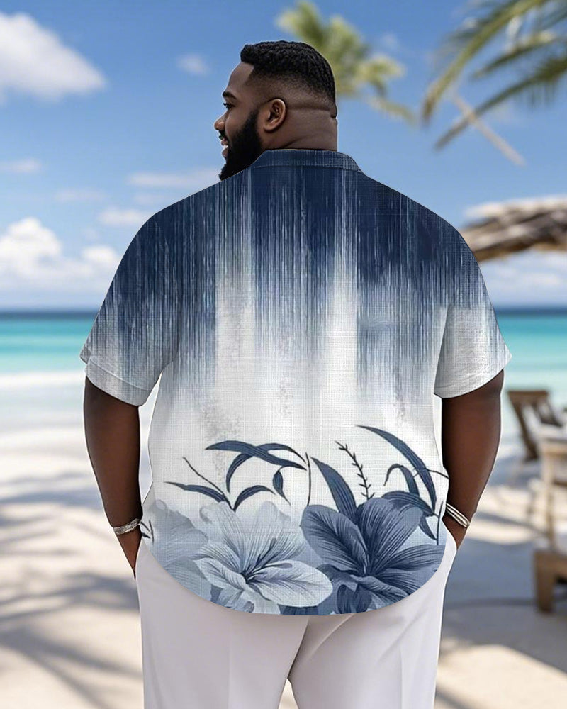 Big & Tall Hawaiian Gradient Short Sleeve Shirt for big men view 2
