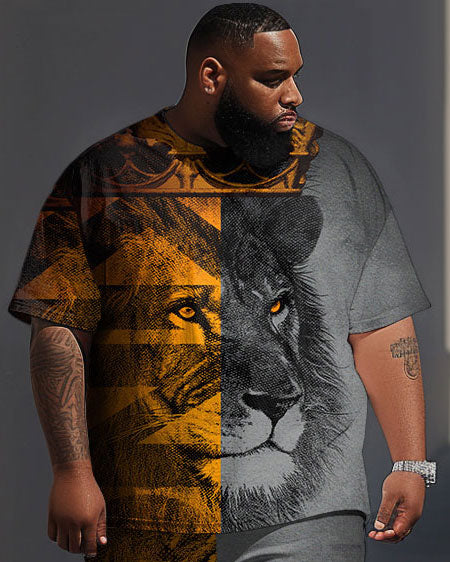 Big & Tall Graphic Streetwear Two-piece Set for big men view 2