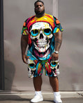 Big & Tall Graphic Graffiti T-Shirt Shorts Set for big men view 1