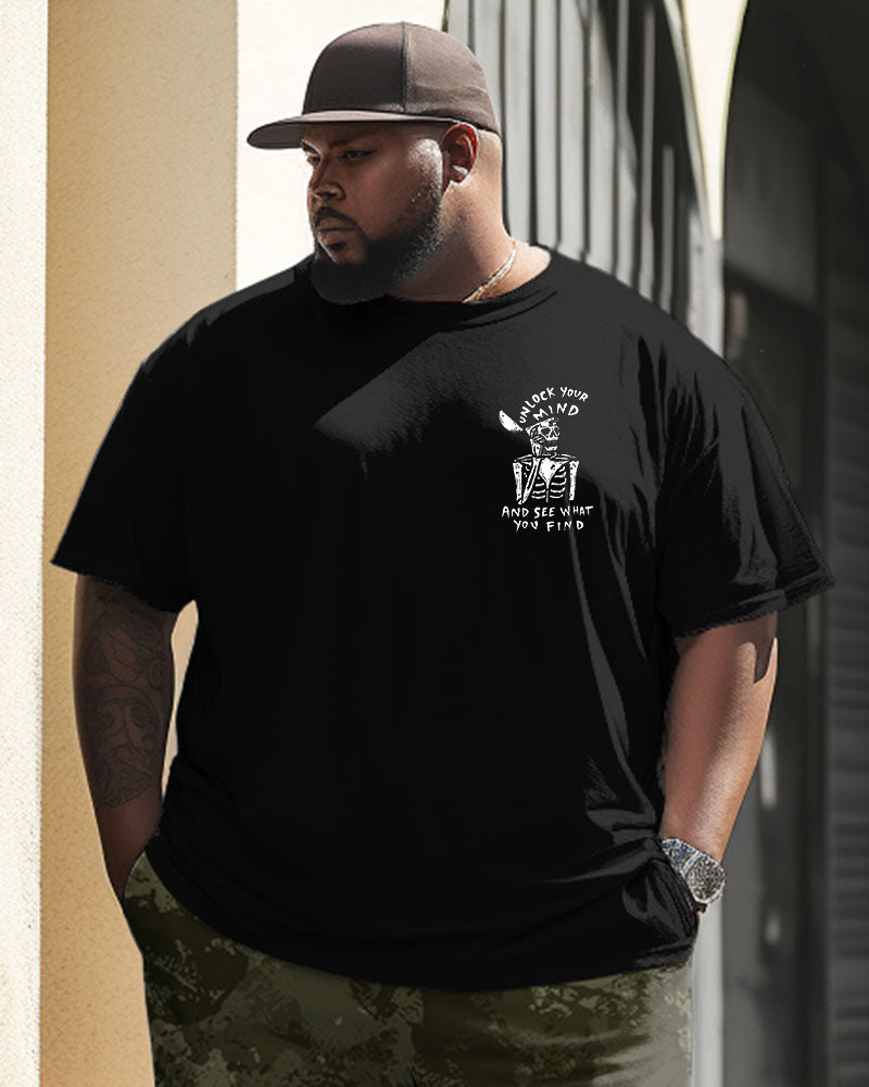 Big & Tall Streetwear Skull T-Shirt for big men view 2
