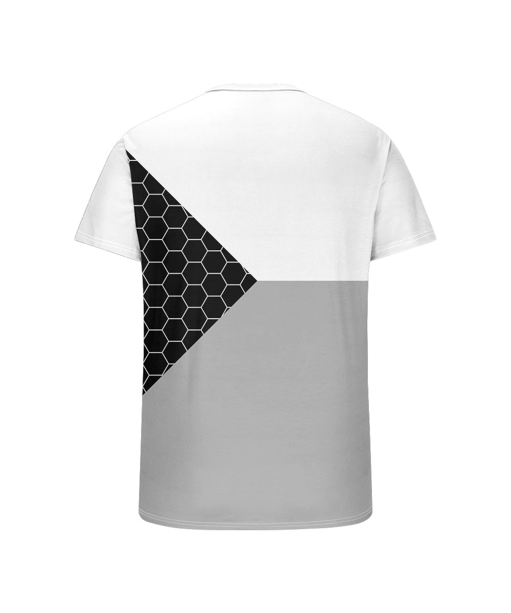 Big & Tall Black White Geometric T-Shirt for big men view 5