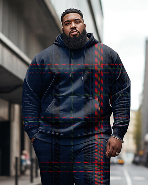 Big & Tall Colorblock Hoodie Sweatpants Set for big men view 5