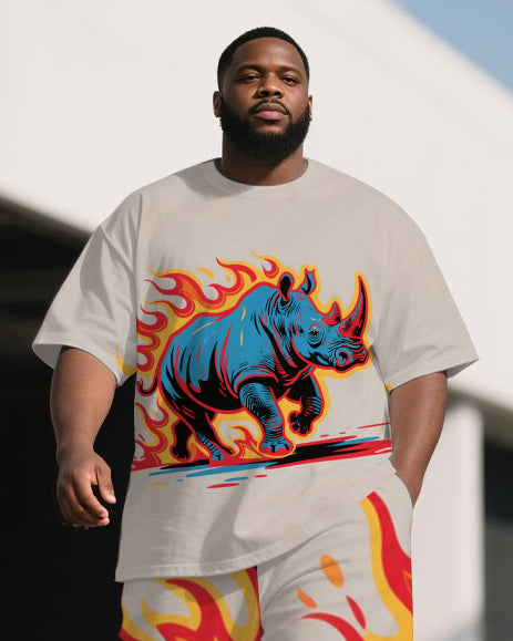 Big & Tall Streetwear T-Shirt Pants Set for big men view 2