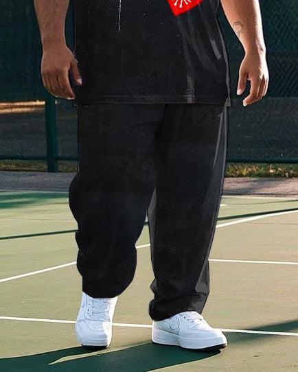Big & Tall Graphic Graffiti T-Shirt Pants Set for big men view 3