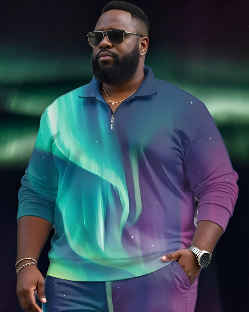 Big & Tall Streetwear Polo Pants Set for big men view 2