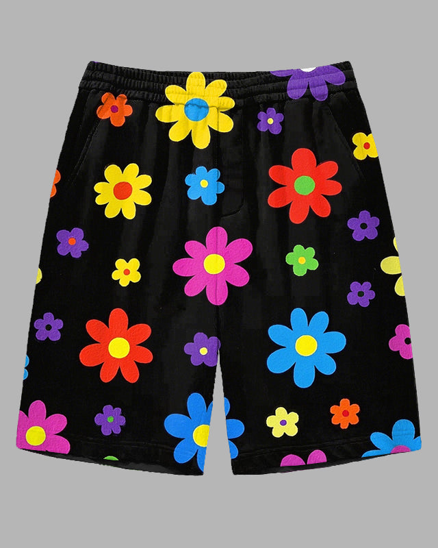 Big & Tall Floral Streetwear Shorts for big men