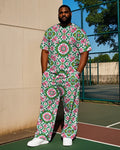 Big & Tall Floral Vintage T-Shirt Pants Set for big men view 1