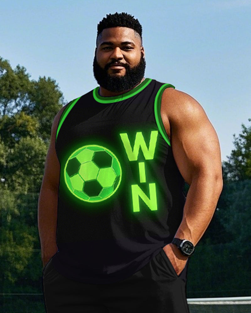 Big & Tall Graphic Athletic Two-piece Set for big men view 2