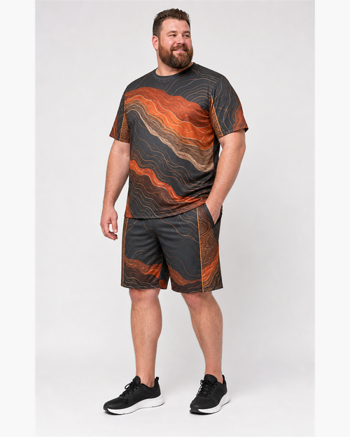 Big & Tall Graphic T-Shirt Shorts Set for big men view 1