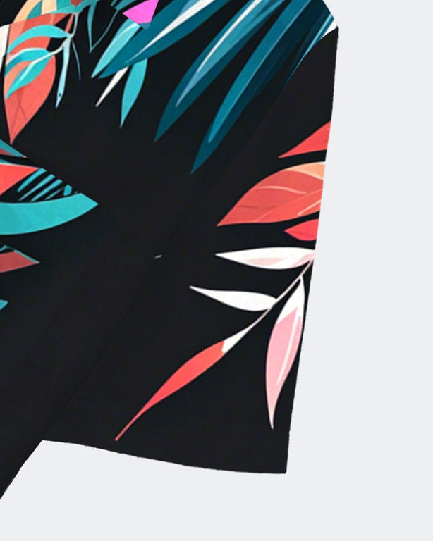 Big & Tall Tropical Graphic Short Sleeve Shirt for big men view 6