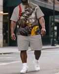 Big & Tall Graphic T-Shirt Shorts Set for big men view 1