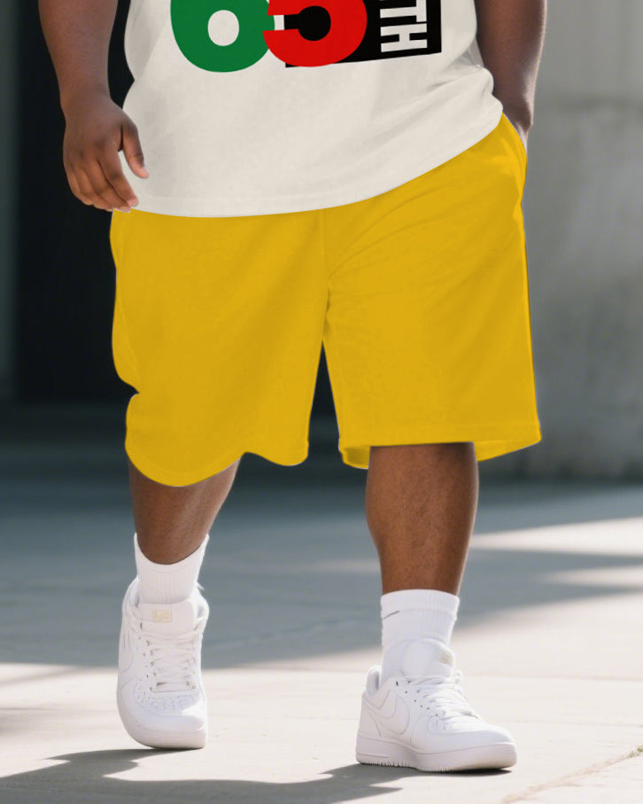 Big & Tall Juneteenth T-Shirt Shorts Set for big men view 3