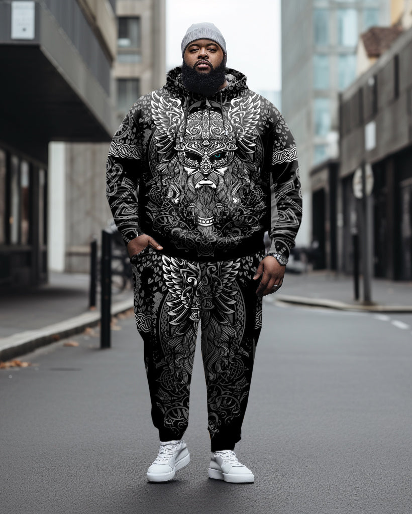 Big & Tall Streetwear Hoodie Sweatpants Set for big men view 1