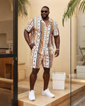 Big & Tall Colorblock T-Shirt Shorts Set for big men view 1