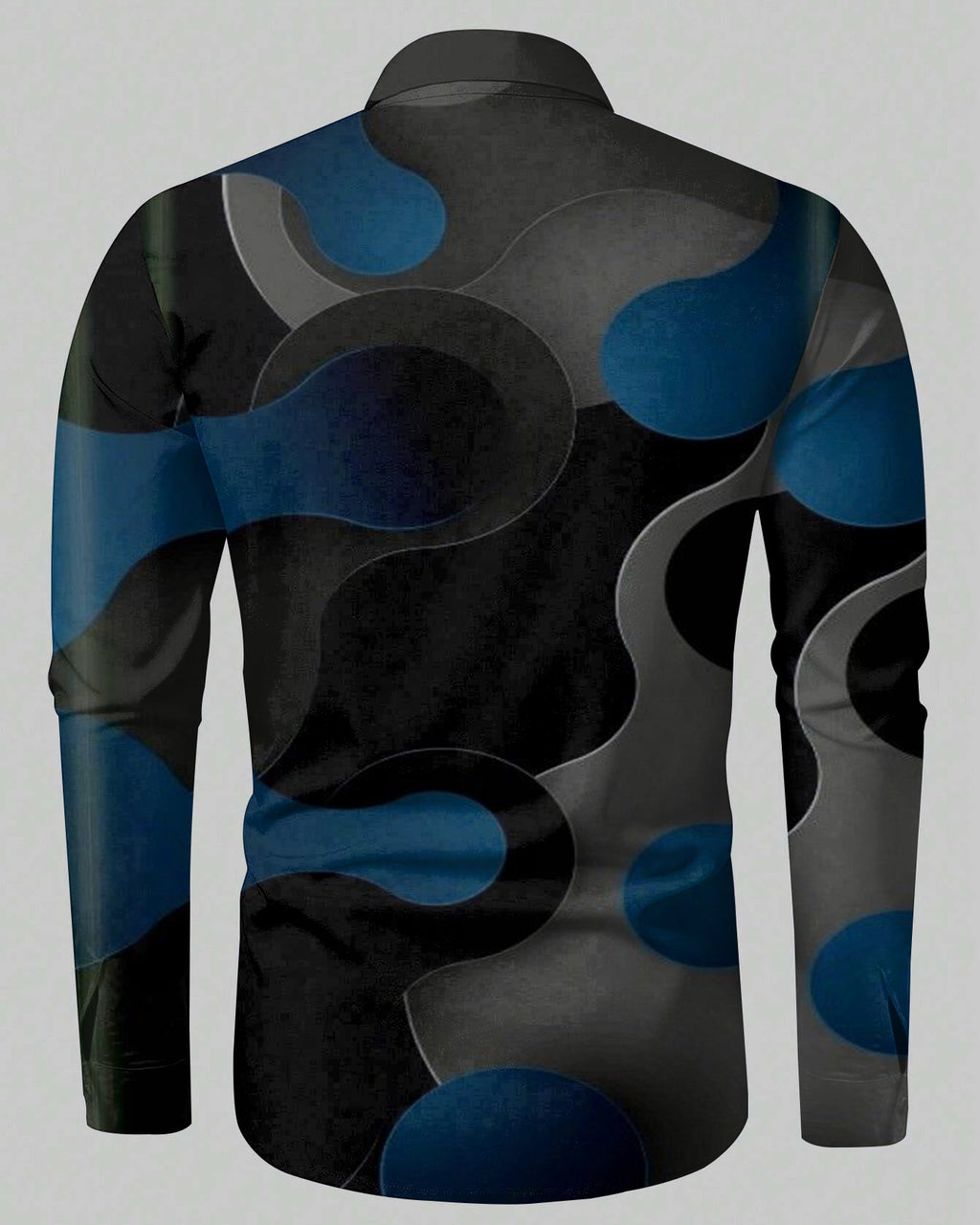 Big & Tall Colorblock Gradient Long Sleeve Shirt for big men view 3