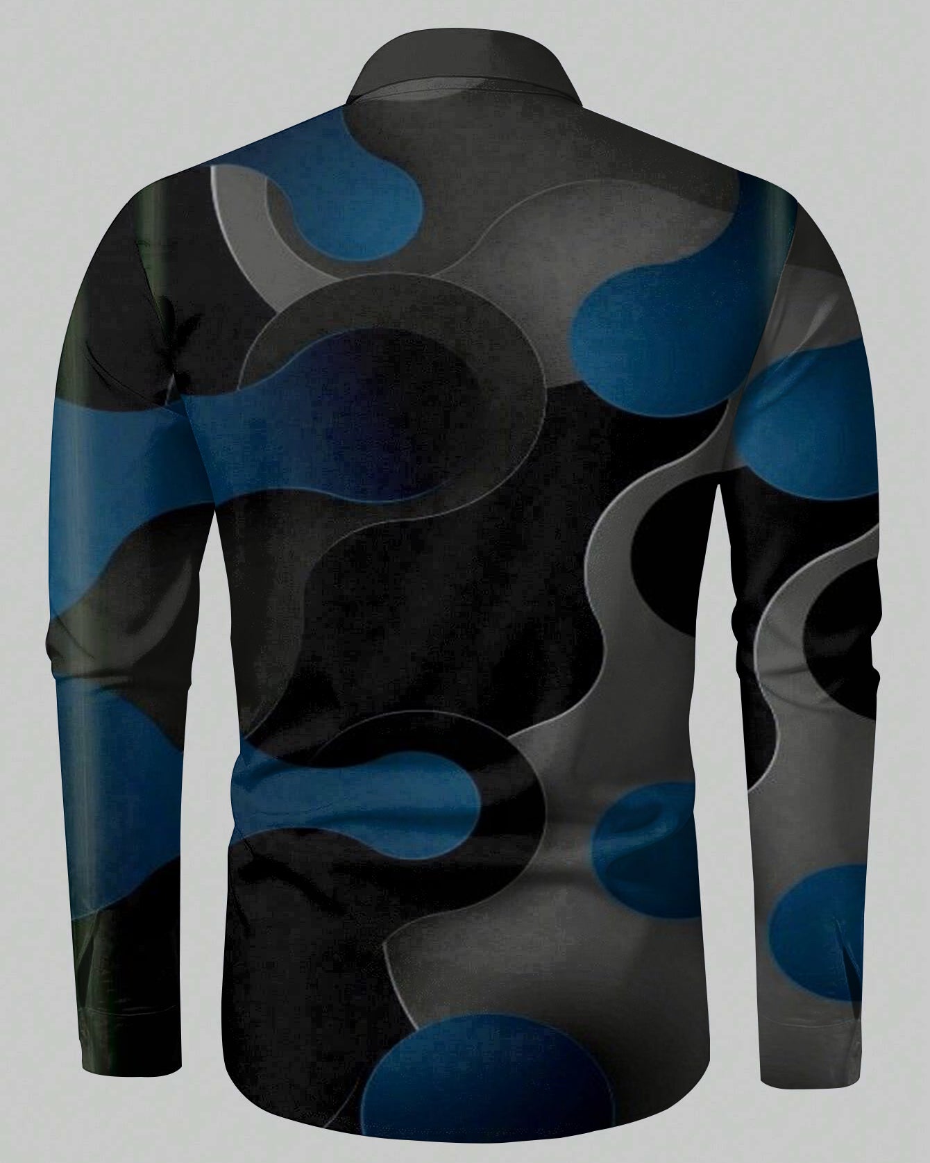 Big & Tall Colorblock Gradient Long Sleeve Shirt for big men view 3