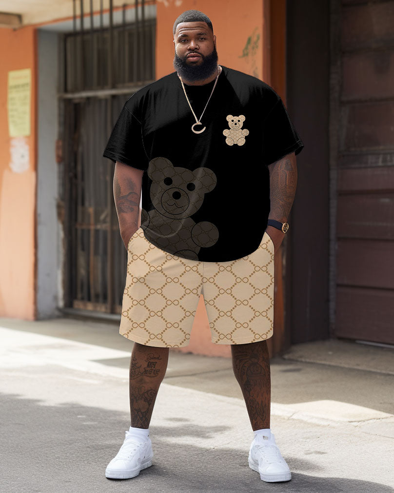 Big & Tall Graphic T-Shirt Shorts Set for big men view 1
