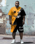 Big & Tall Smiley T-Shirt Shorts Set for big men view 1