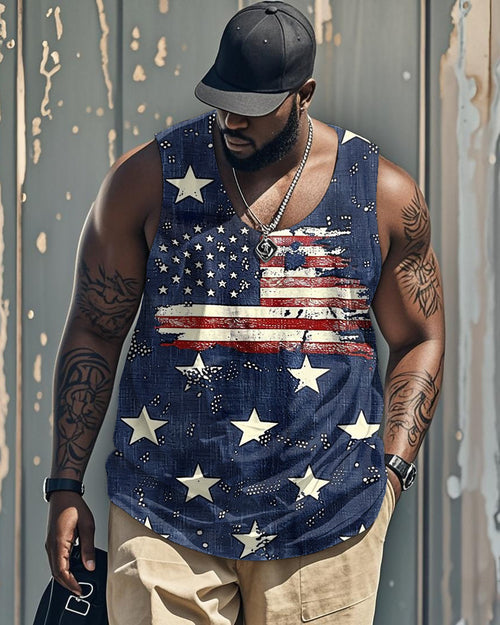 Big & Tall Blue Graphic Men's Clothing for big men view 1