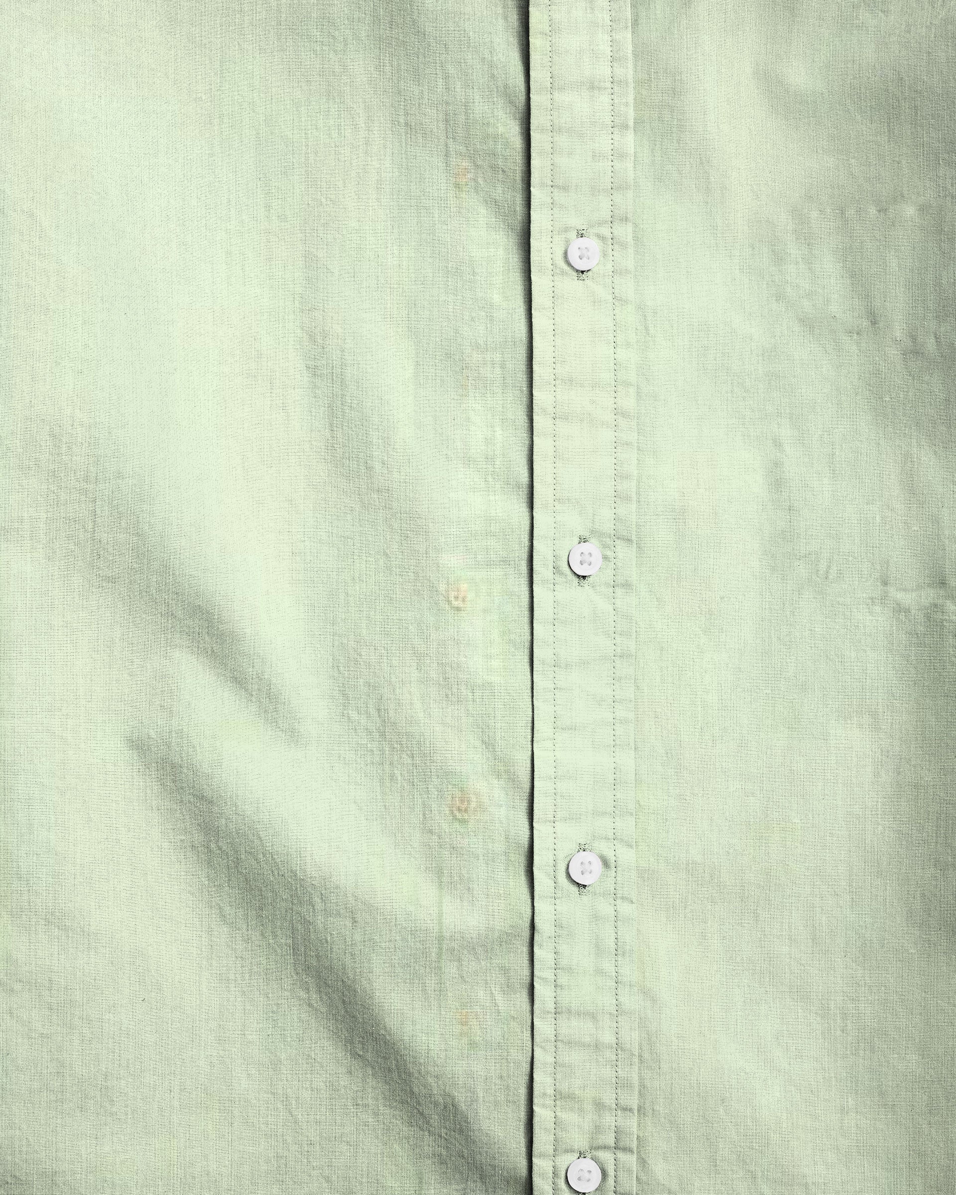 Big & Tall Green Solid Color Long Sleeve Shirt for big men view 4