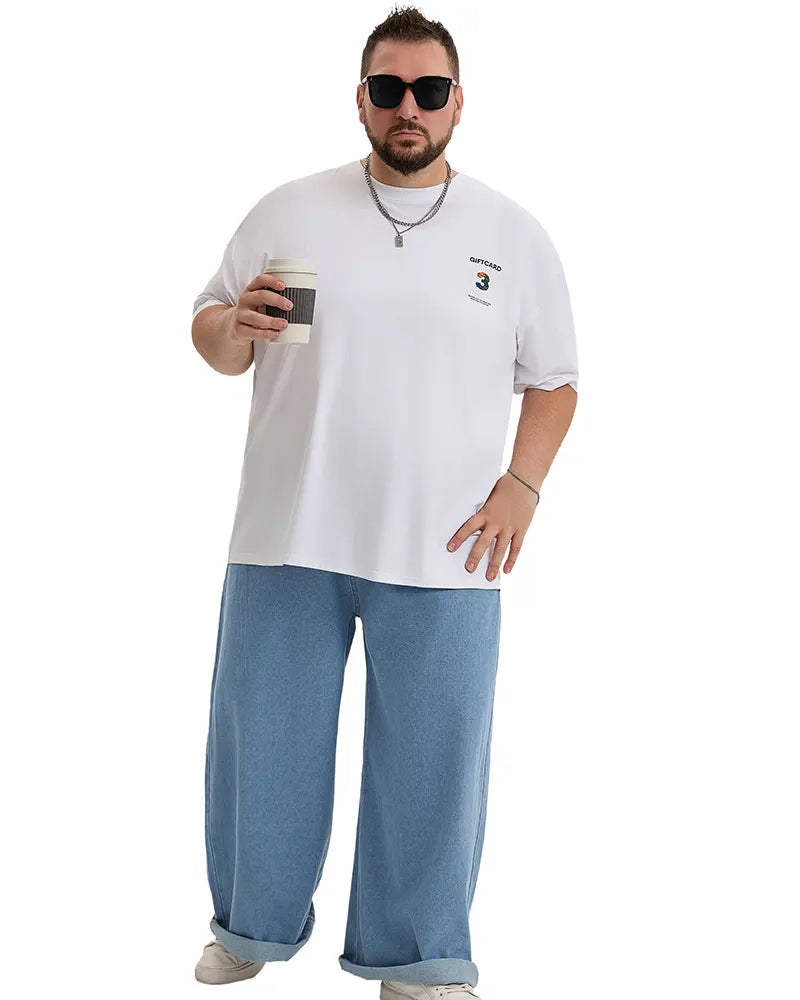 Big & Tall Blue Denim Washed Jeans for big men view 5