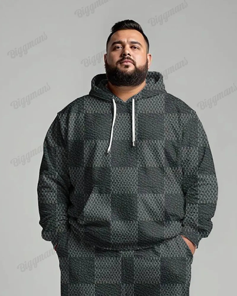 Big & Tall Geometric Hoodie Sweatpants Set for big men view 2