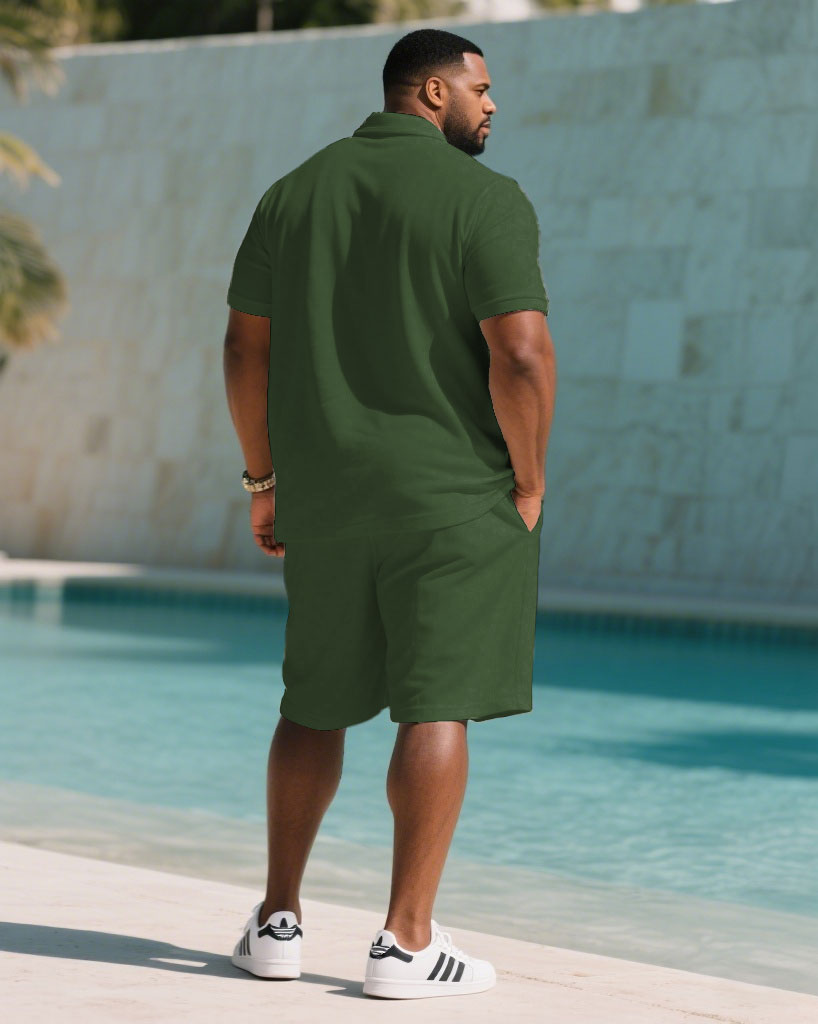 Big & Tall White Green Colorblock Jeans for big men view 4