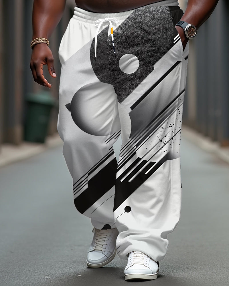 Big & Tall Graphic Athletic Hoodie Sweatpants Set for big men view 1