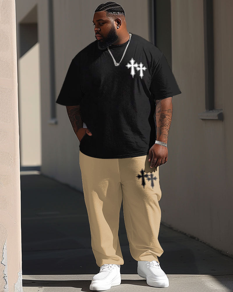 Big & Tall Graphic T-Shirt Shorts Set for big men view 1