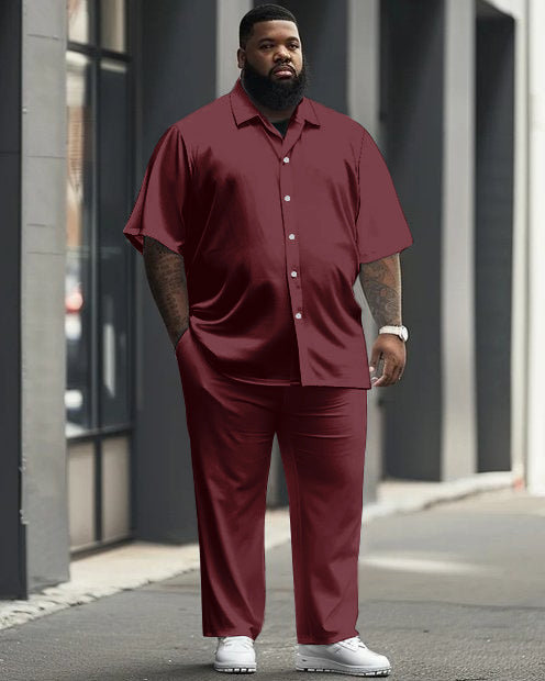 Big & Tall Red Solid Color Jeans for big men view 1