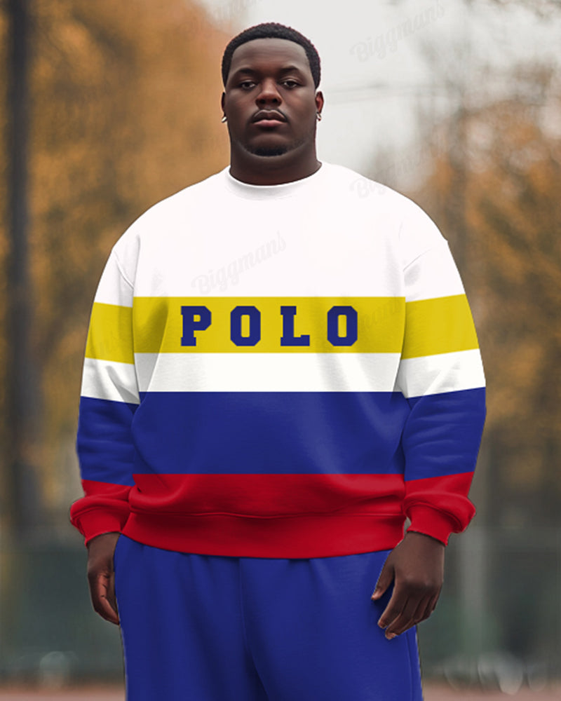 Big & Tall Colorblock Hoodie Sweatpants Set for big men view 2