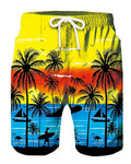 Big & Tall Yellow Hawaiian Athletic Shorts for big men