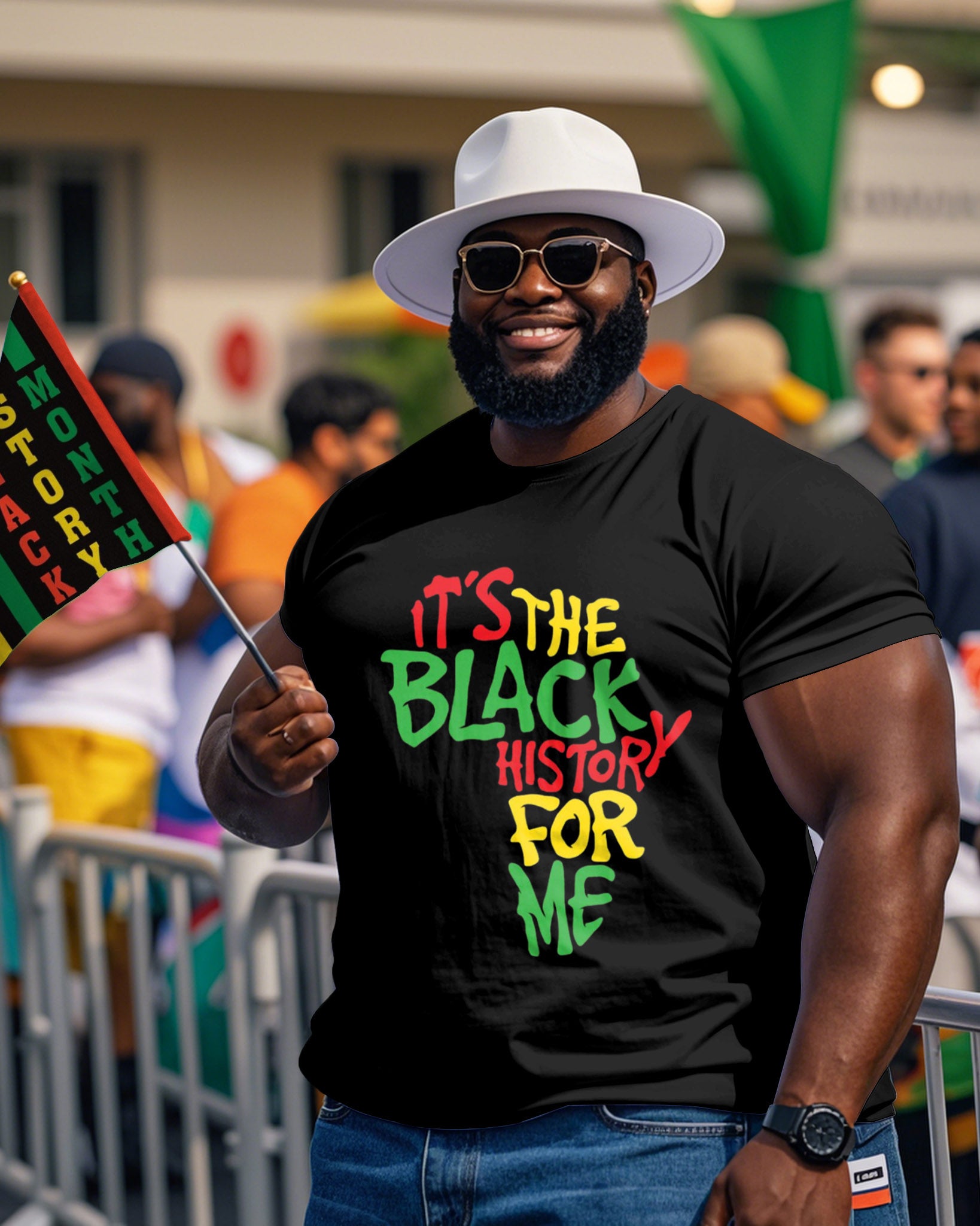 Big & Tall Black Graphic T-Shirt for big men view 1