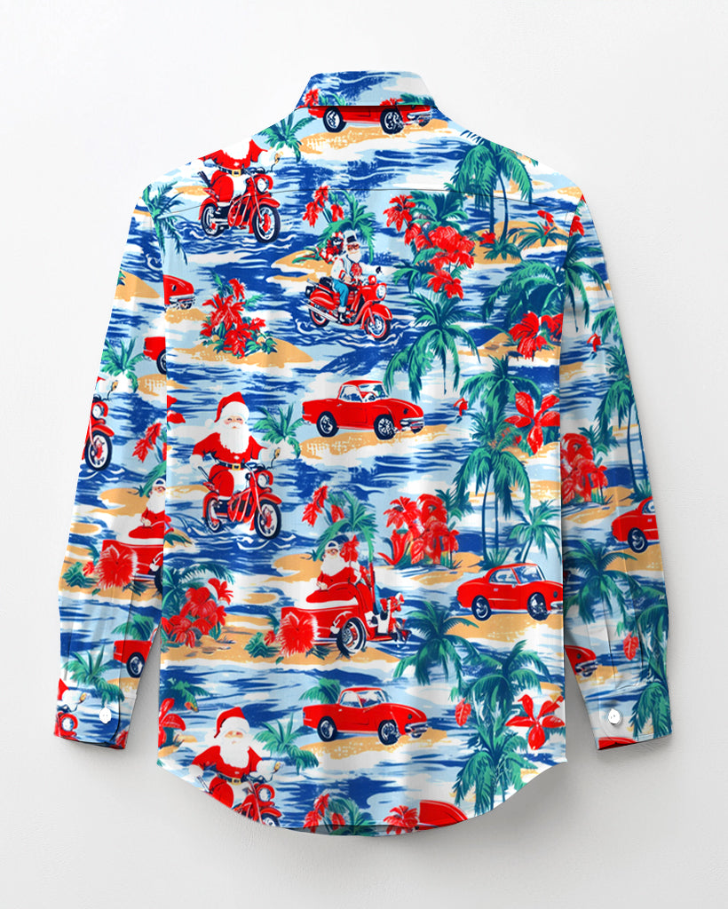 Big & Tall Hawaiian Tropical Long Sleeve Shirt for big men view 4