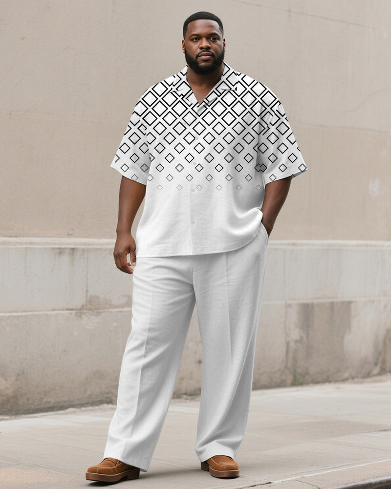 Big & Tall Gradient Graphic T-Shirt Pants Set for big men view 1