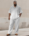 Big & Tall Gradient Graphic T-Shirt Pants Set for big men view 1