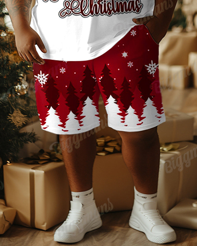 Big & Tall Graphic T-Shirt Shorts Set for big men view 3