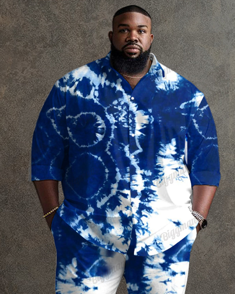 Big & Tall Blue Business Casual Two-piece Set for big men view 2